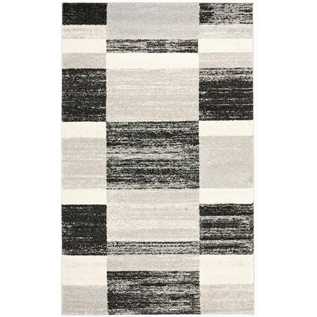 Safavieh 5 x 8 ft. Medium Rectangle Contemporary Retro Black and Light Grey Shag Rug RET2692-9079-5
